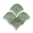 Zelliges Alhambra Fishscale Alhambra Pistache, vier lichtgroene textuur tegels, totaal oppervlak