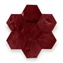 Zelliges Alhambra Alhambra Hexagone 04 Rouge Medaillon met zeven dieprode bejmat noir tegels