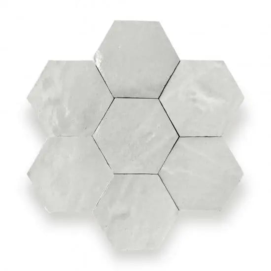 Zelliges Alhambra alhambra hexagone 06 blanc casse gebroken witte tegels