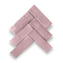 Pink keramische tegels in visgraatpatroon van Zelliges Alhambra Bejmat 05 Rose