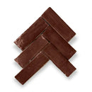 Zelliges Alhambra Bejmat donkerbruin keramische metro tegels in visgraat patroon