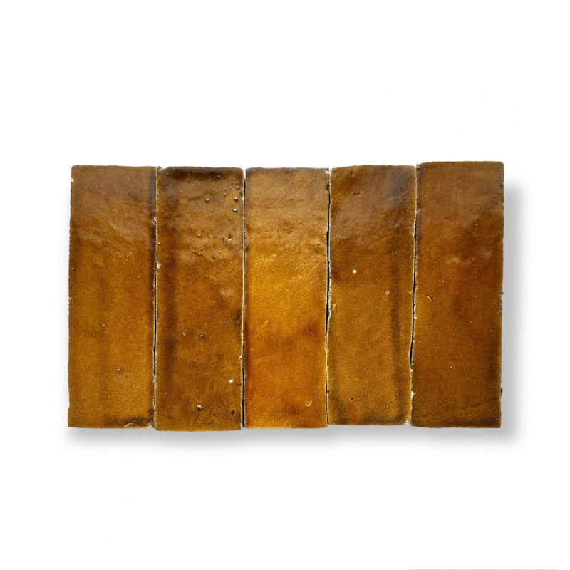 Glanzende alhambra bejmat zelliges alhambra bejmat marron 5x15 cm tegels