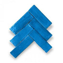 Heldere blauwe Zelliges Alhambra Bejmat tegels in visgraatpatroon voor stijlvolle muren