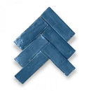 Ruwe blauwe keramische tegels Zelliges Alhambra Bejmat in visgraatpatroon