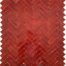 Rode herringbone tegelpatroon van Zelliges Alhambra Bejmat 38 5x15 cm