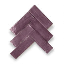 Ruwe glanzende paarse Zelliges Alhambra Bejmat 43 Aubergine in visgraat patroon