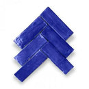 Glanzende blauwe keramische subway tegels in Herringbone patroon voor Zelliges Alhambra Bejmat