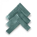 Groene glanzende keramische subway tegels in visgraatpatroon voor Zelliges Alhambra Bejmat