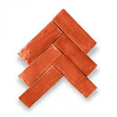 Rustieke terracotta Zelliges Alhambra Bejmat 74 Oranje in visgraat patroon