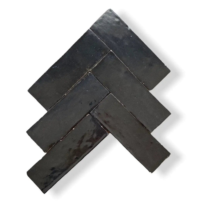 Zelliges Alhambra Bejmat Noir Matt 5x15 cm - Top Tegels